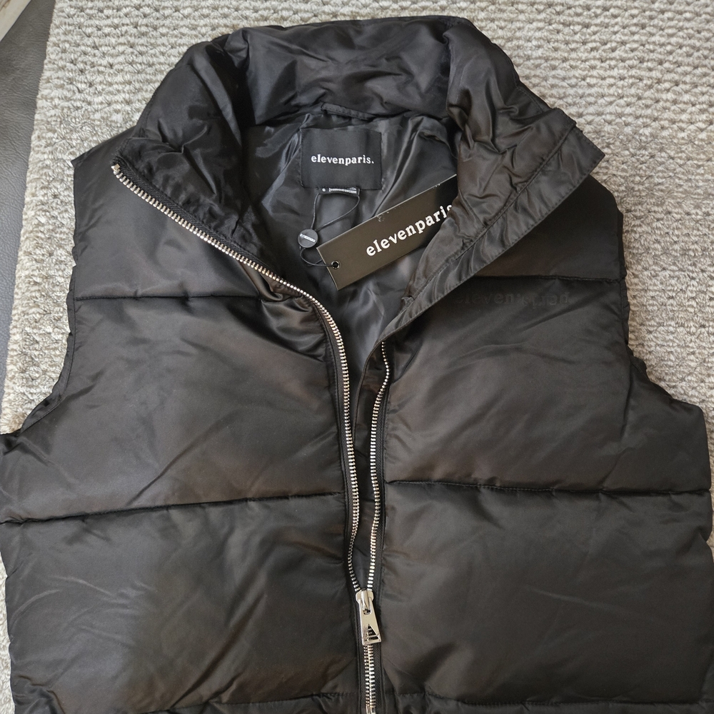 Eleven Paris Black Puffer Vest for Women
